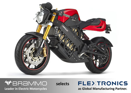 与伟创力的合作将使Brammo在全球范围内扩大其电动摩托车的规模，如Brammo Empulse。